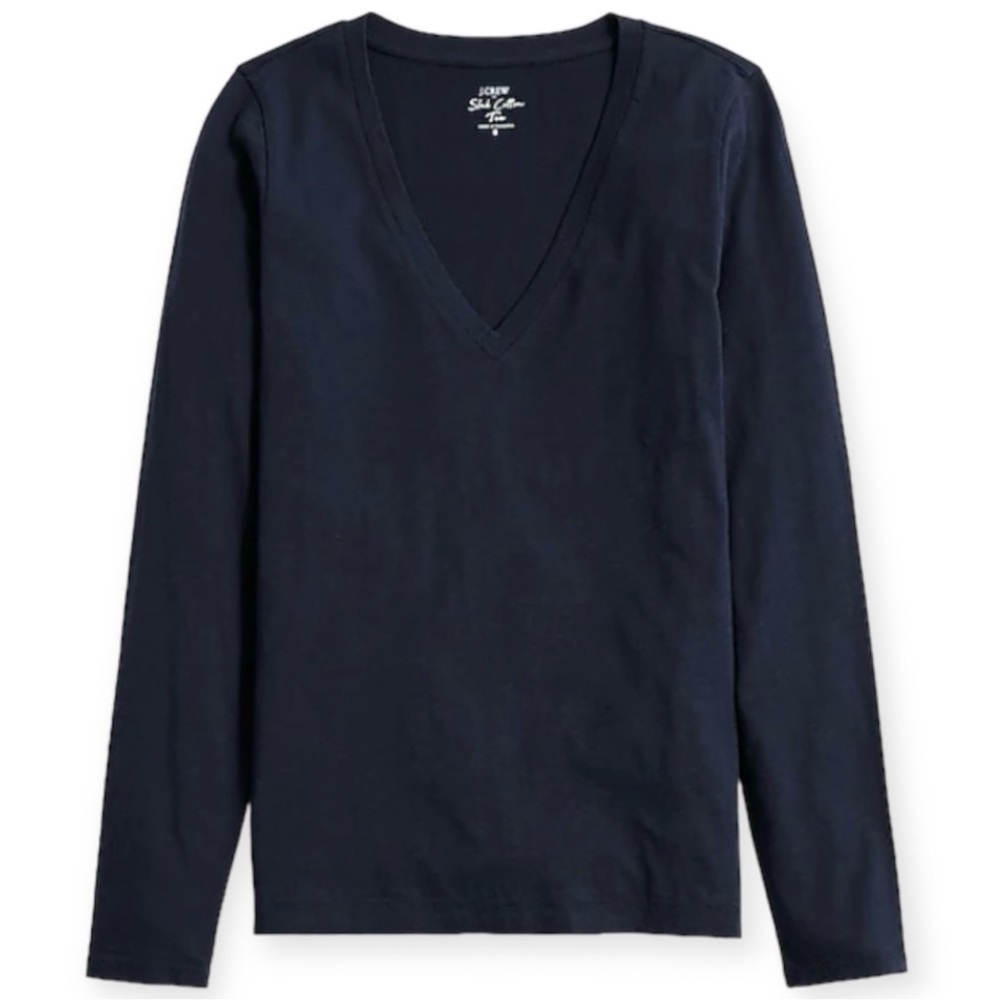 J. Crew Perfect Fit Tee Navy cotton large EUC